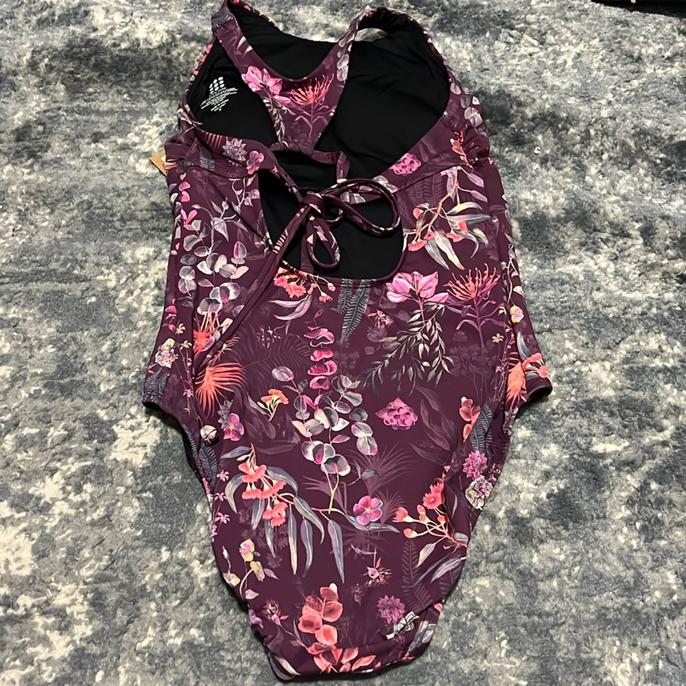Title nine Selkie High Neck One Piece Swimsuit - Botanique Red